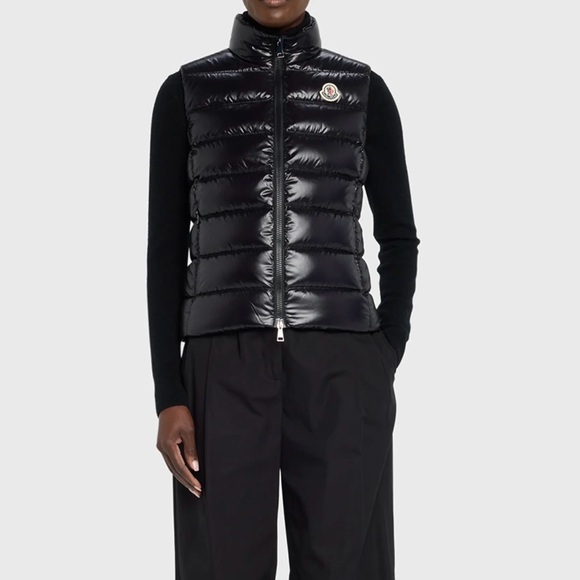 Moncler Shiny Black Quilted Vest - Picture 3 of 11